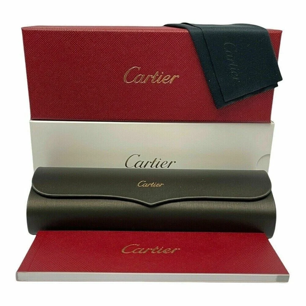 Cartier Men Eyeglasses Santos Classic CT0308O-004 Silver Frame Clear Lenses 4