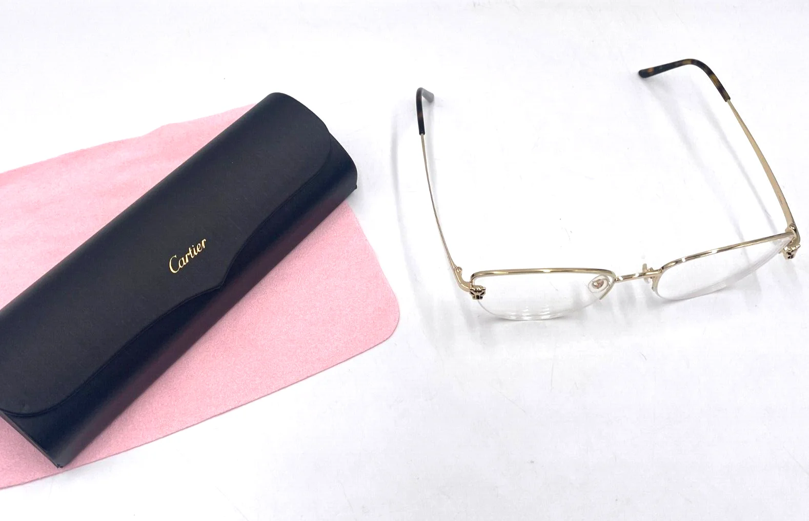 Cartier Panthere CT02080 001 100% Genuine Frames Rimless Gold 55-19-140mm RX