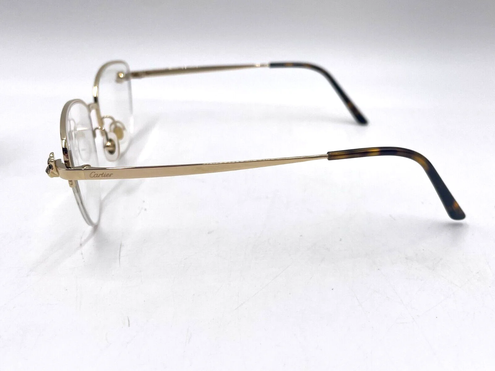 Cartier Panthere CT02080 001 100% Genuine Frames Rimless Gold 55-19-140mm RX 4