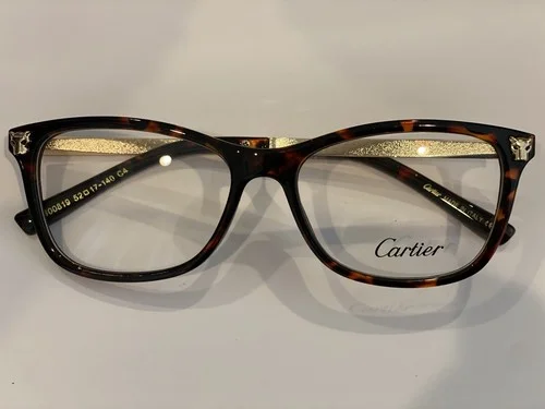 Cartier Plastic Gold/ Tortoise 52/17/140 Eyeglass Frame With Cartier Case