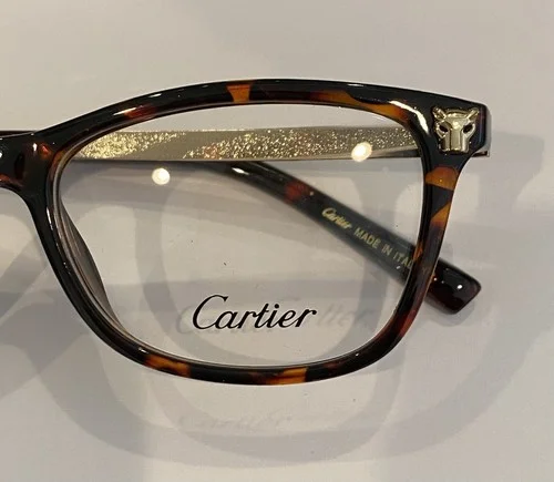 Cartier Plastic Gold/ Tortoise 52/17/140 Eyeglass Frame With Cartier Case 2