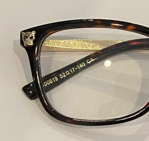 Cartier Plastic Gold/ Tortoise 52/17/140 Eyeglass Frame With Cartier Case 4