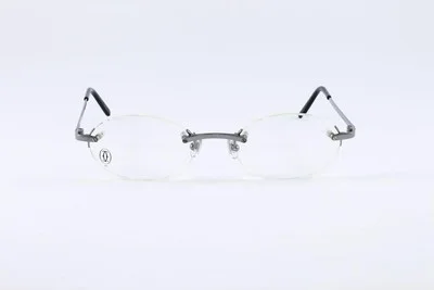 Cartier Platinum Rimless Eyeglasses T8100449 Authentic France New 49-19 2