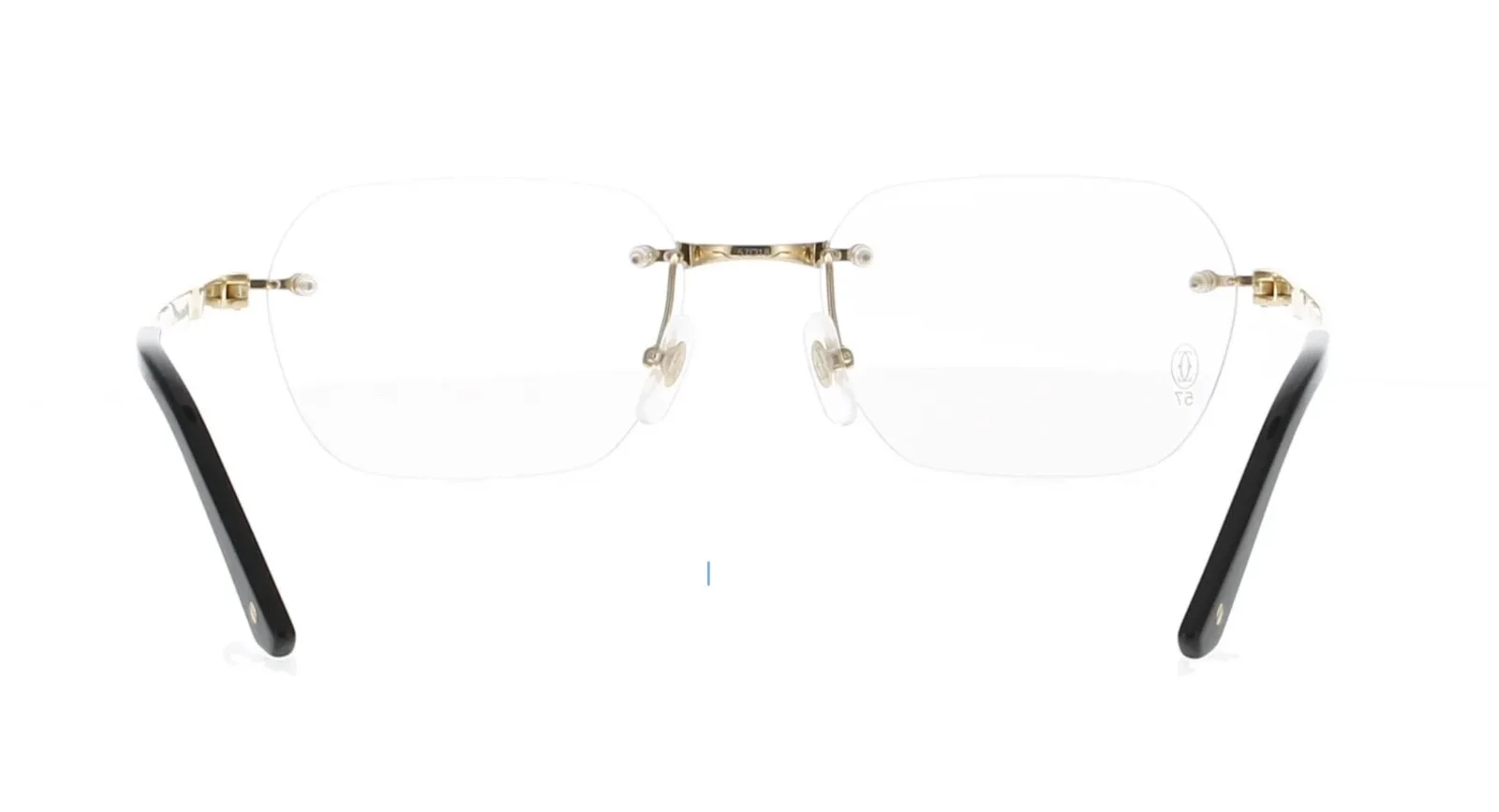Cartier Rectangle Eyeglasses CT0407o-001 Gold Titanium Frame 4