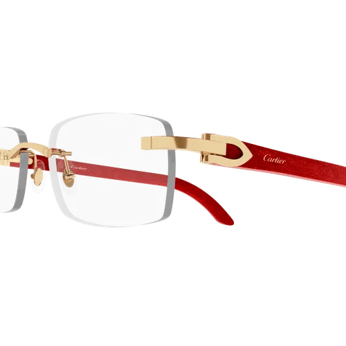 Cartier Red Gold Wood Eyeglass sunglasses CT0052O 006