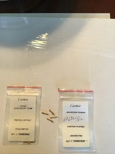 Cartier Replacement Eyeglass Screws Set VA 602462 4 Screws 4 Hex Nuts Gold