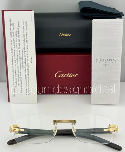 Cartier Rimless Eyeglasses CT0286O 003 White Buffalo Horn Yellow Gold Clear Lens 4