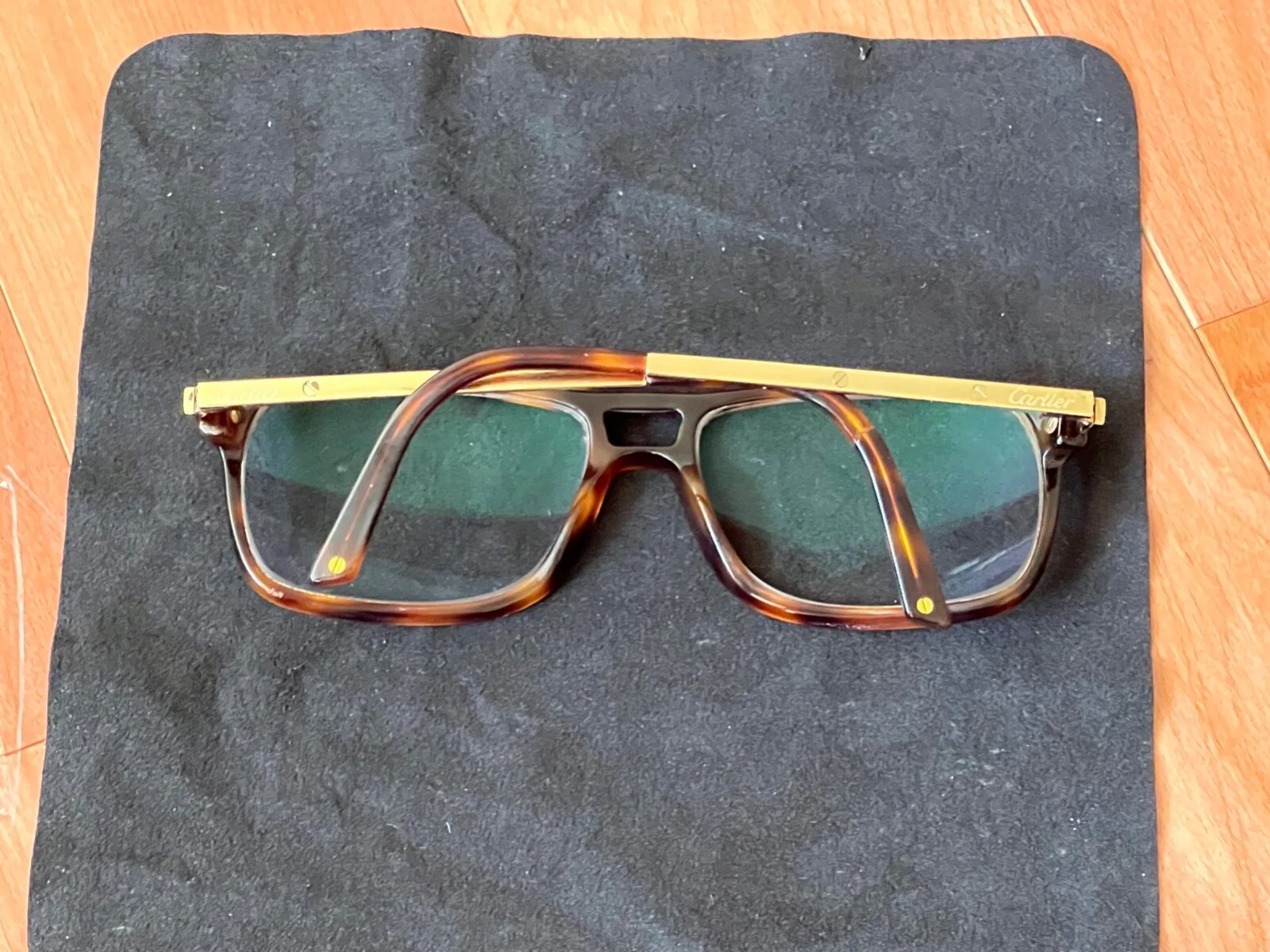 Cartier - Santos Cartier Eyeglasses/Glasses/Frames - Gold/Tortoise - CT0079O 2