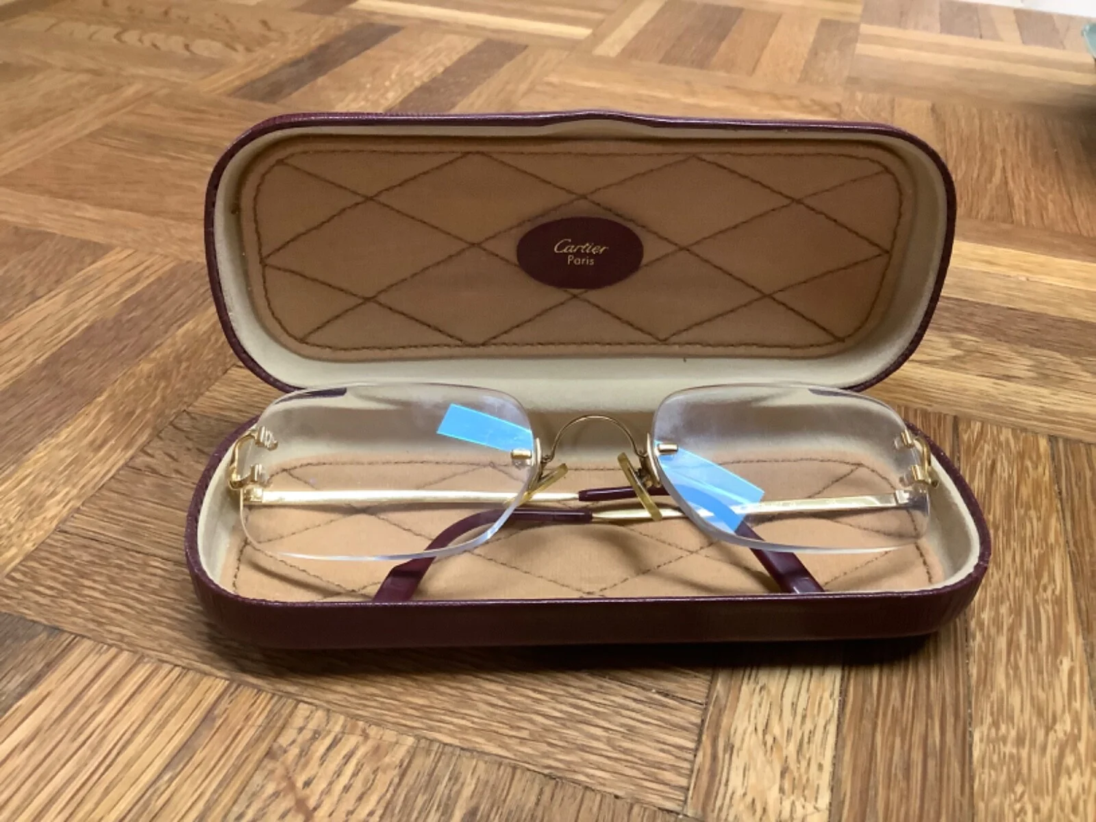 Cartier Signature C Rimless 24K Gold-Plated Rectangular Eyeglasses 3
