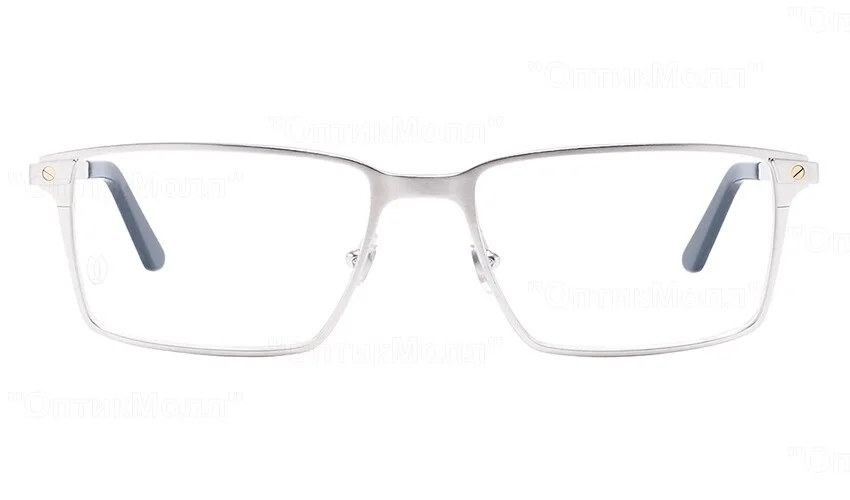 Cartier Silver CT CT0202O 003 Santos Eyeglasses France 56mm Authentic New 2