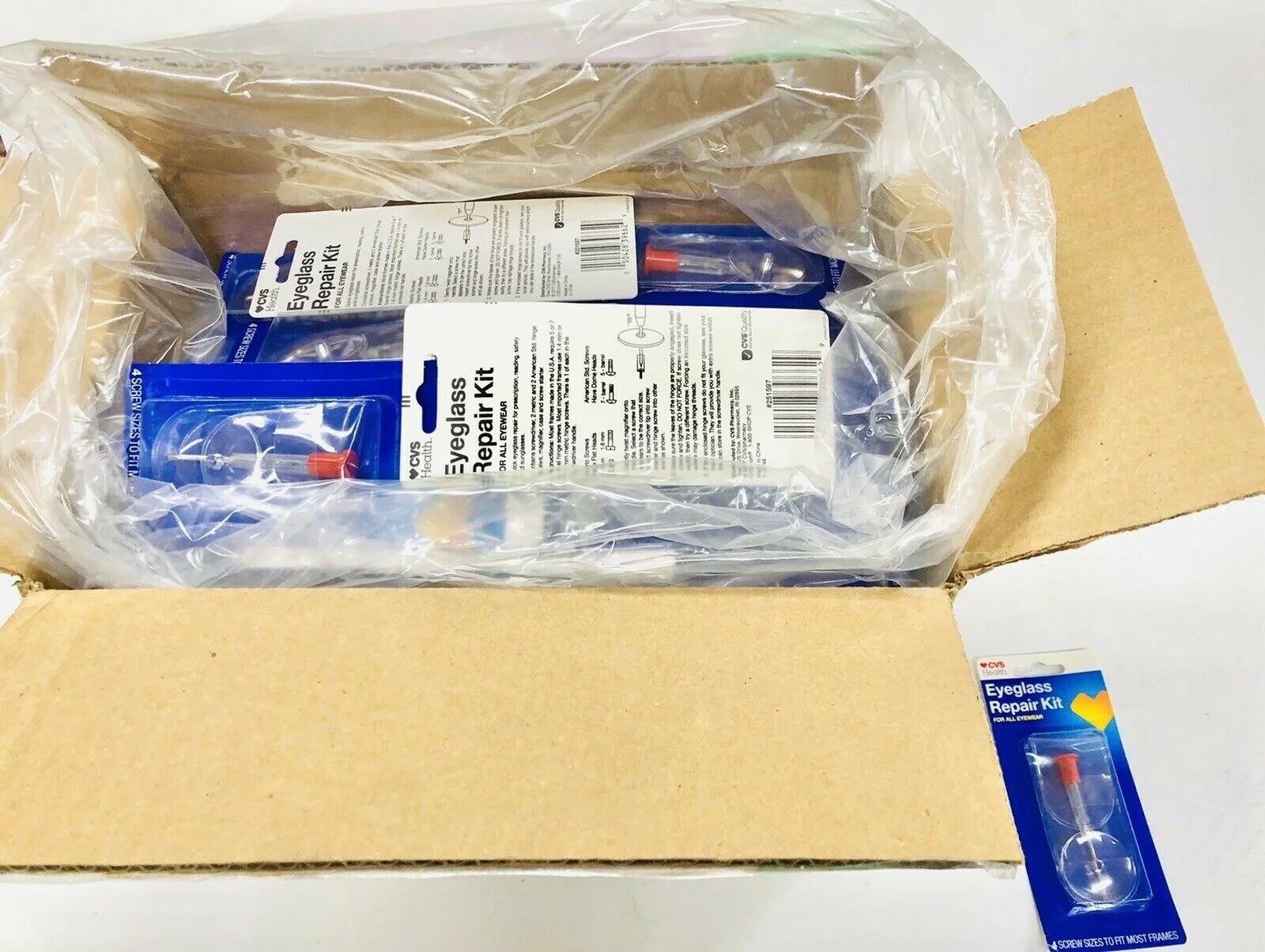 Case of 144 CVS Eyeglass Repair Kit For All Eyewear 4 Screw Sizes Fit Most New