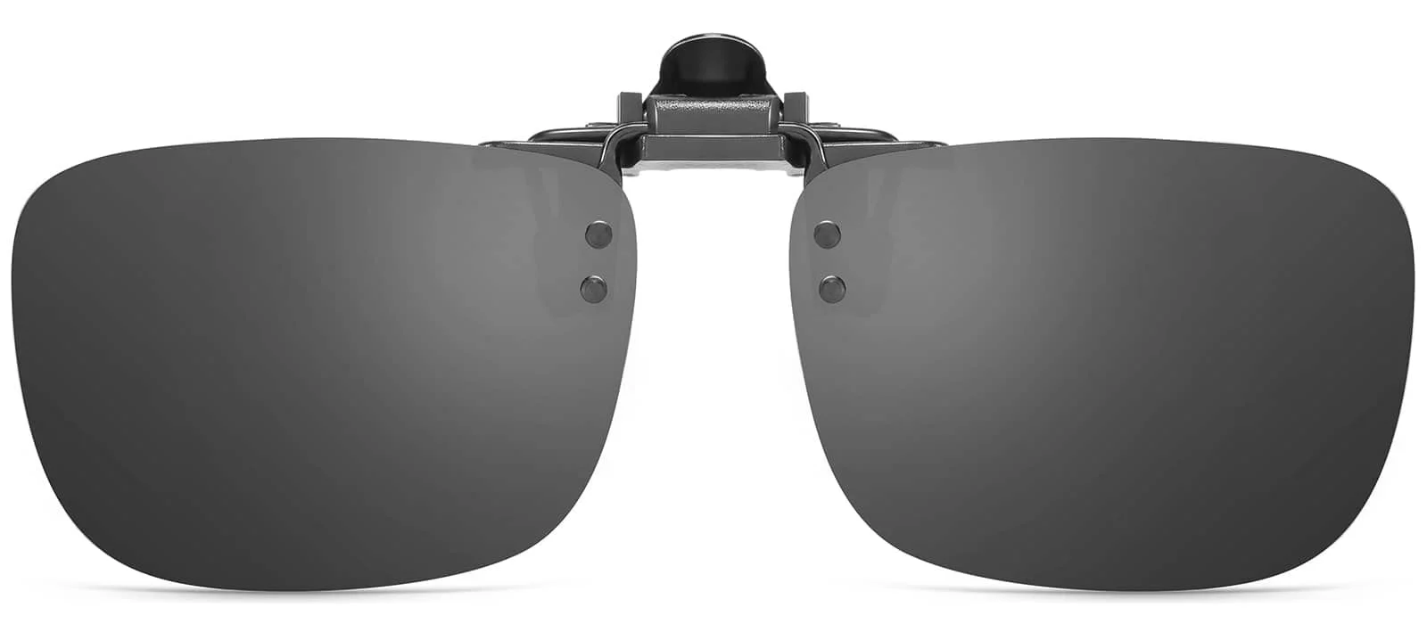 CAXMAN Polarized Clip-on Flip Up Metal Clip Rimless Sunglasses, Lightweight, Black Lens 59 * 42mm