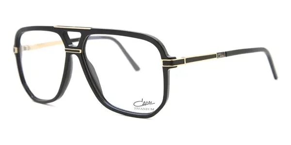 Cazal Aviator Eyeglasses 6025-E-001 Shiny Black Gold Frame Classic Full Rim