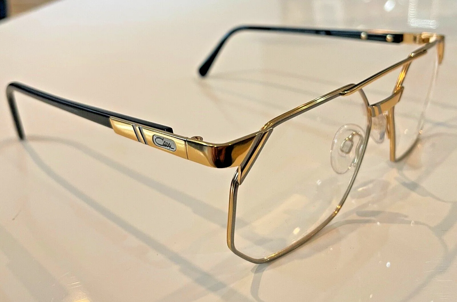 Cazal Eyeglasses Mod 743 Col 96 Optical Frame Gold Black New Authentic 58mm