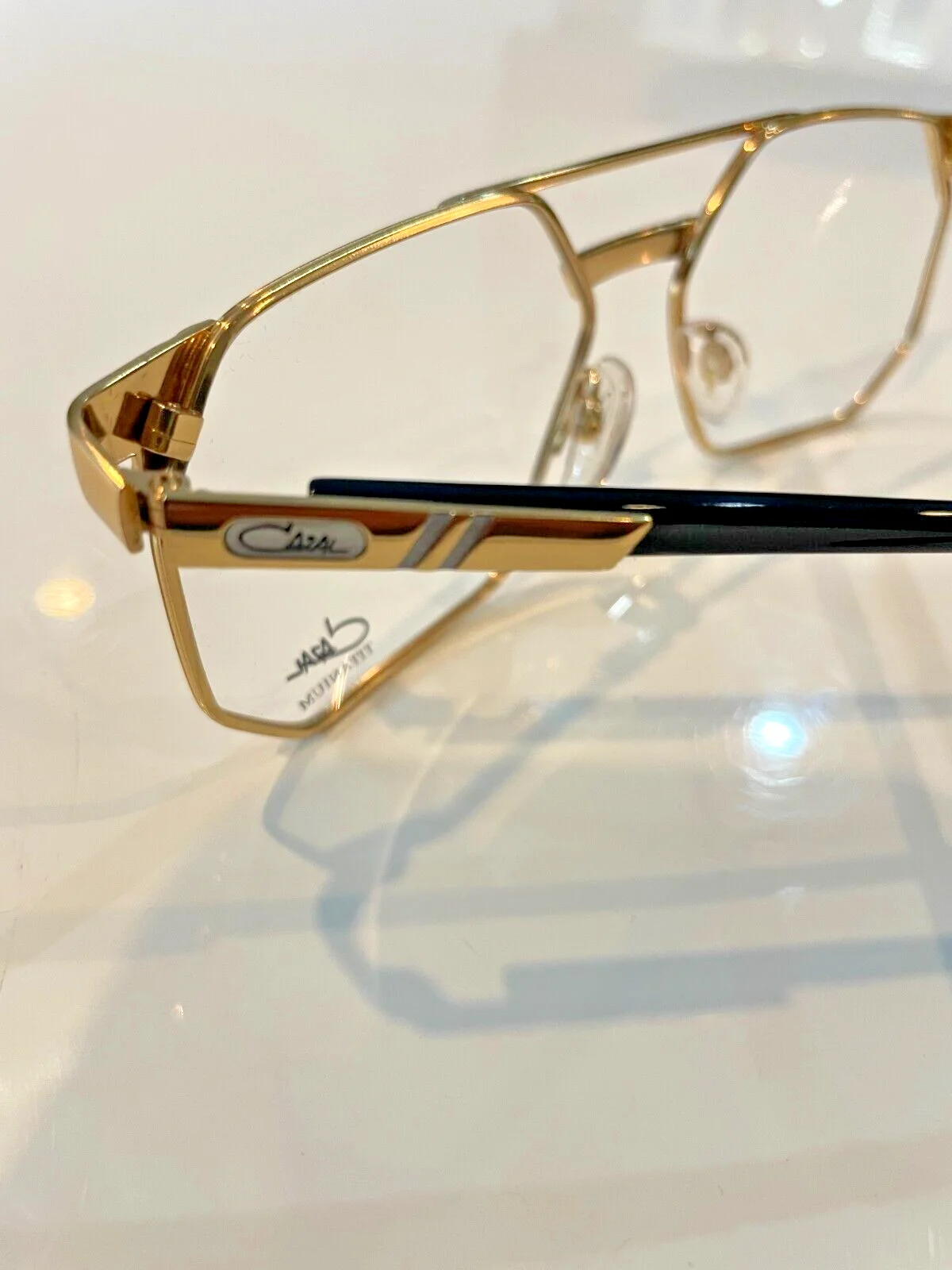 Cazal Eyeglasses Mod 743 Col 96 Optical Frame Gold Black New Authentic 58mm 2