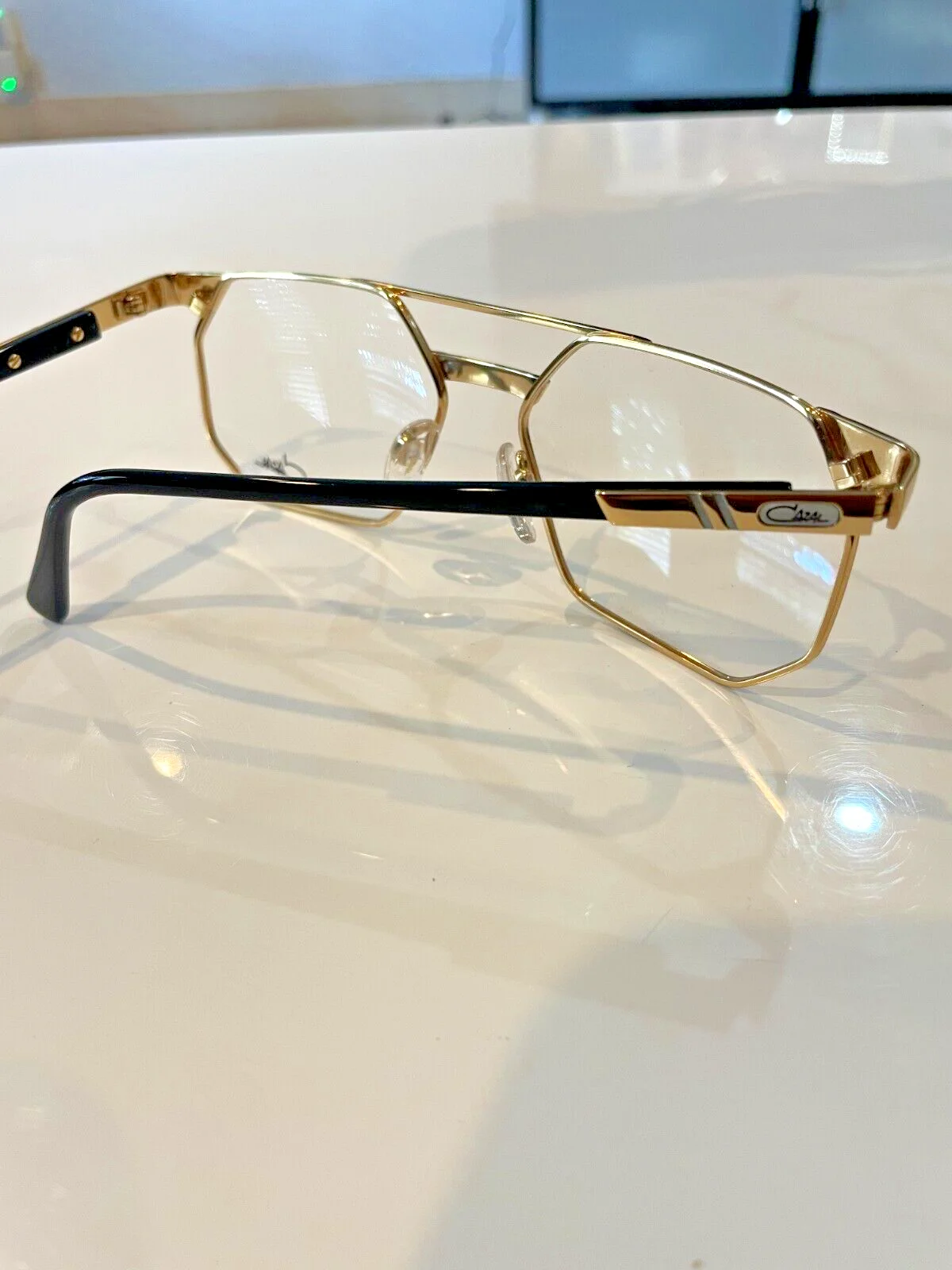Cazal Eyeglasses Mod 743 Col 96 Optical Frame Gold Black New Authentic 58mm 3
