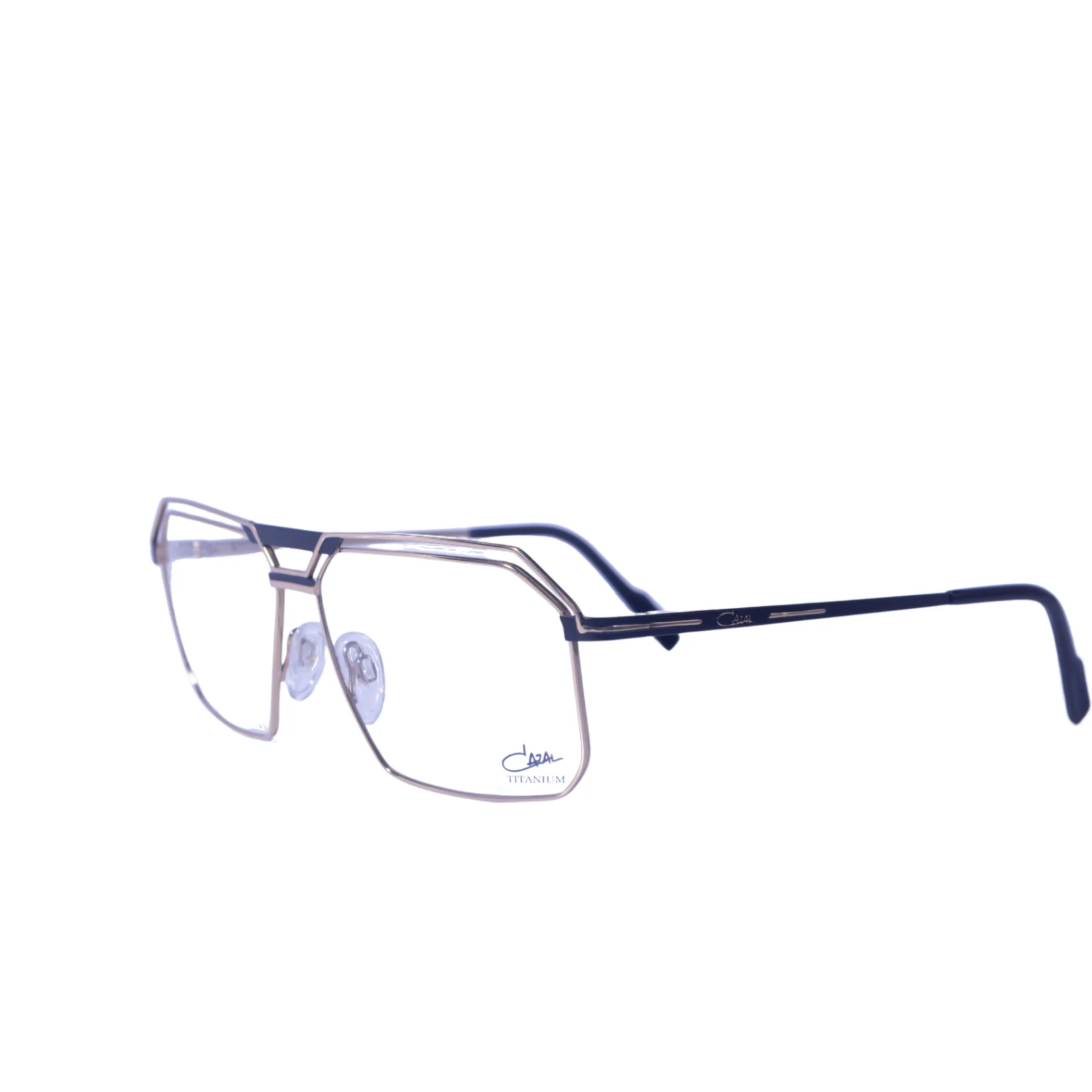 Cazal Rectangular Eyeglasses 7096-E-001 Black-Gold Frame Clear Lenses