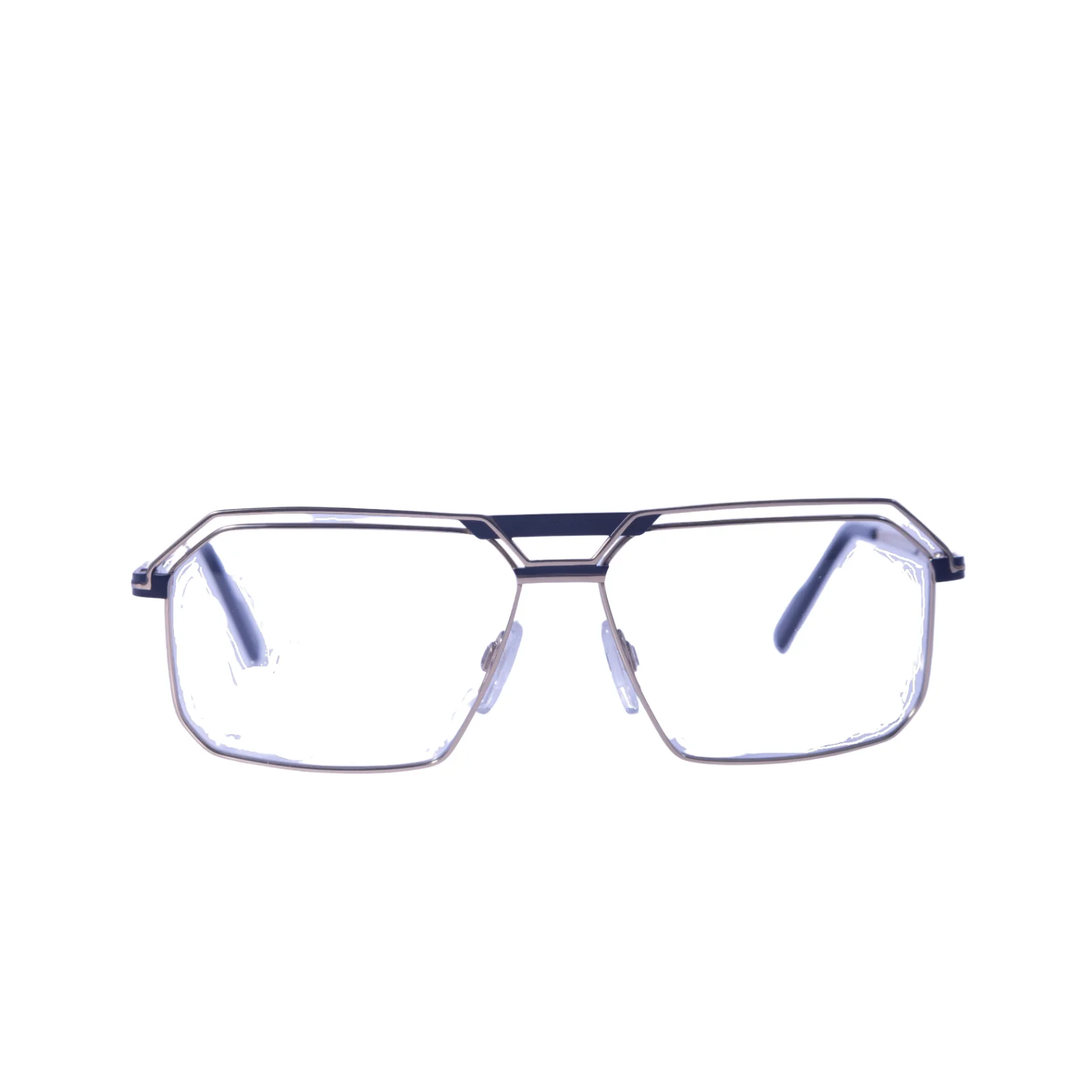 Cazal Rectangular Eyeglasses 7096-E-001 Black-Gold Frame Clear Lenses 2