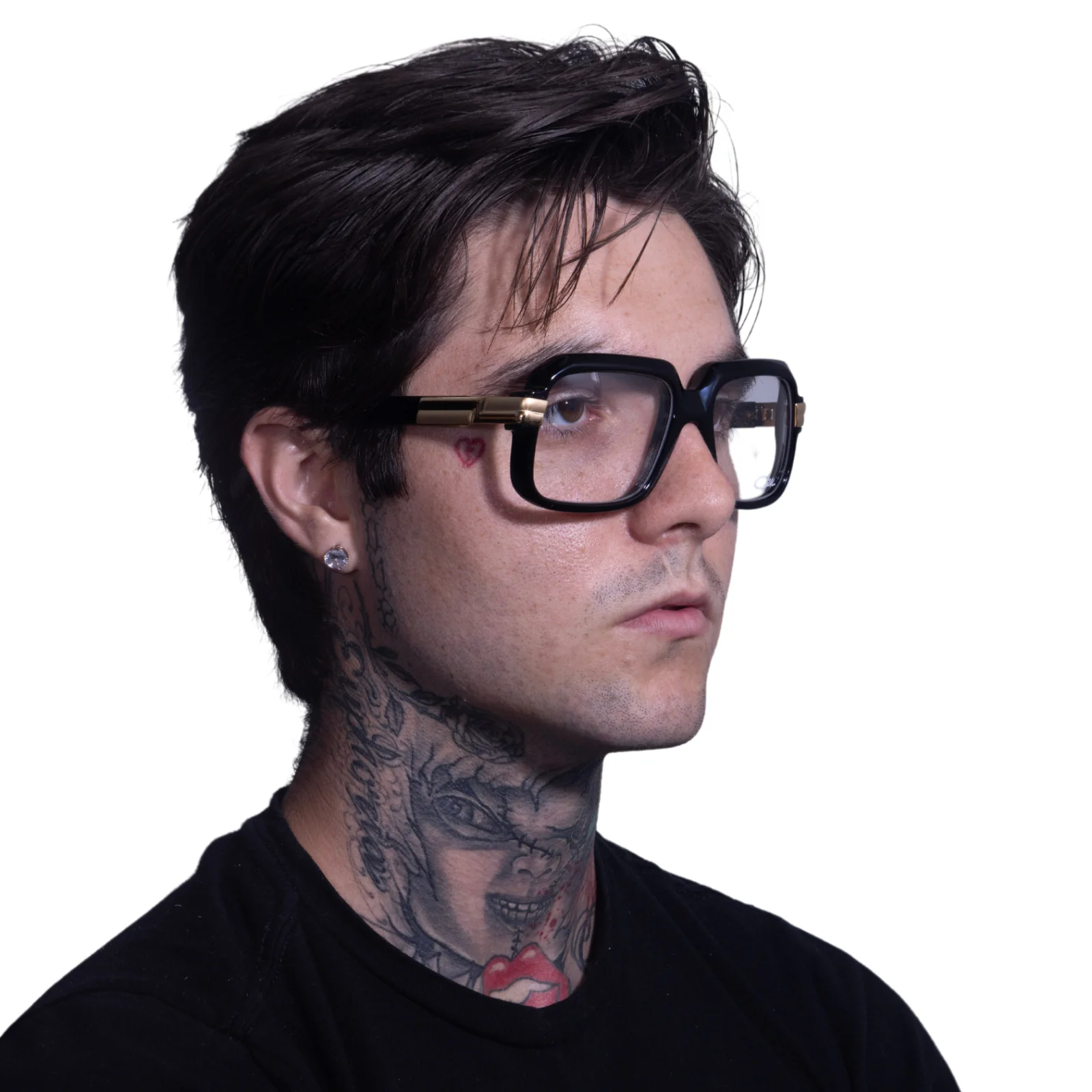 Cazal Square Eyeglasses 607-001 Black Frame Clear Lenses 3
