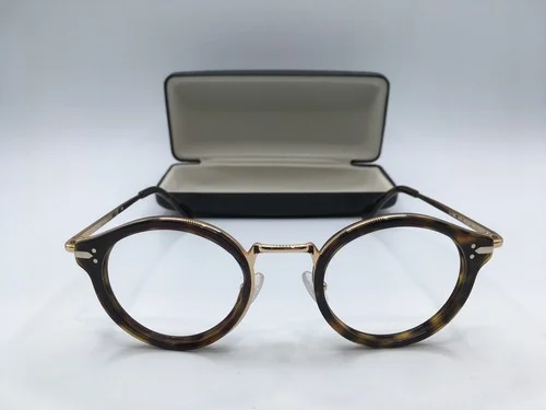 Celine CL41380 Unisex Dark Havana Gold Frame Round Eyeglasses 46MM