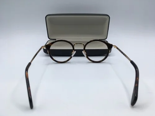 Celine CL41380 Unisex Dark Havana Gold Frame Round Eyeglasses 46MM 2