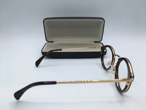 Celine CL41380 Unisex Dark Havana Gold Frame Round Eyeglasses 46MM 4