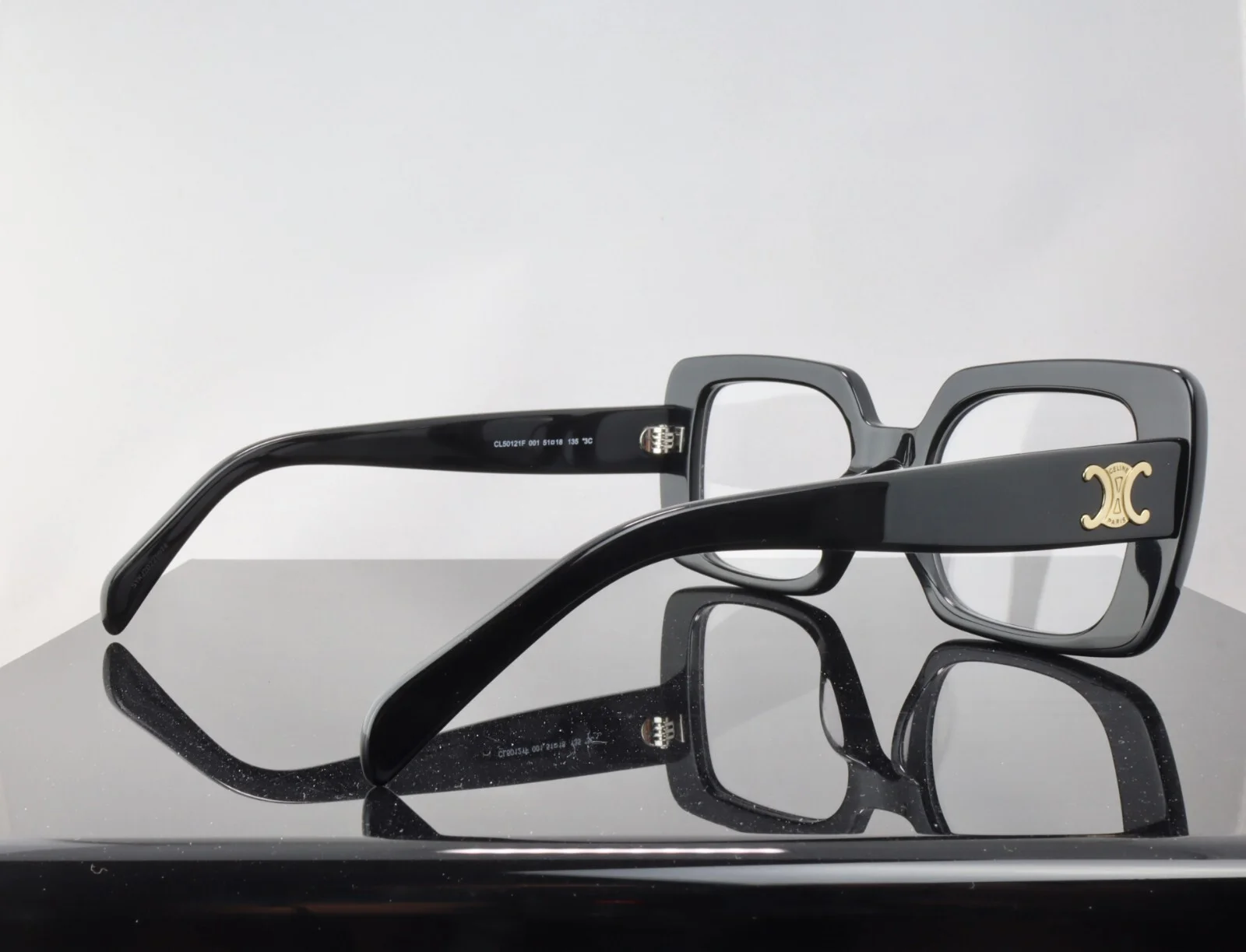 Celine CL50121F 001 Black /Demo Lens Square Oversized Eyeglasses Frame 4