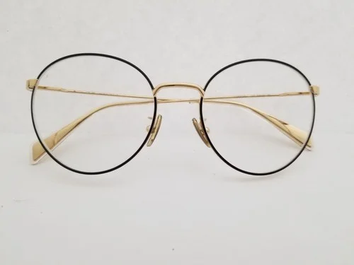 CELINE PARIS CL 50036U Round Gold Black 52-19-145 Frames Eyeglasses