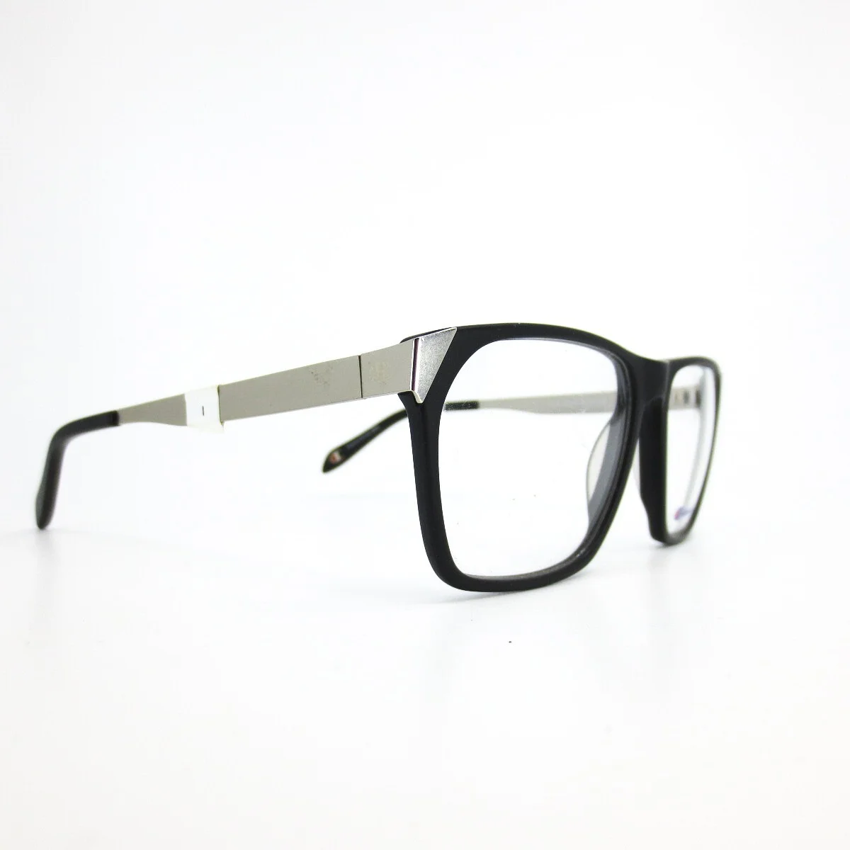 Champion Eyeglasses Frames CH02 COL90 Black Silver Square Full Rim 55-16-140 2