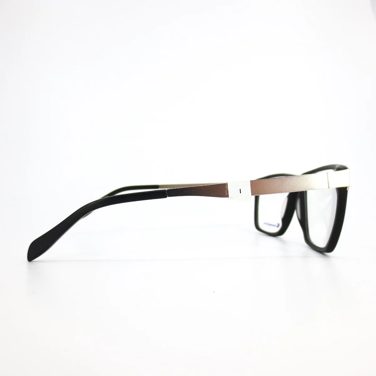 Champion Eyeglasses Frames CH02 COL90 Black Silver Square Full Rim 55-16-140 3