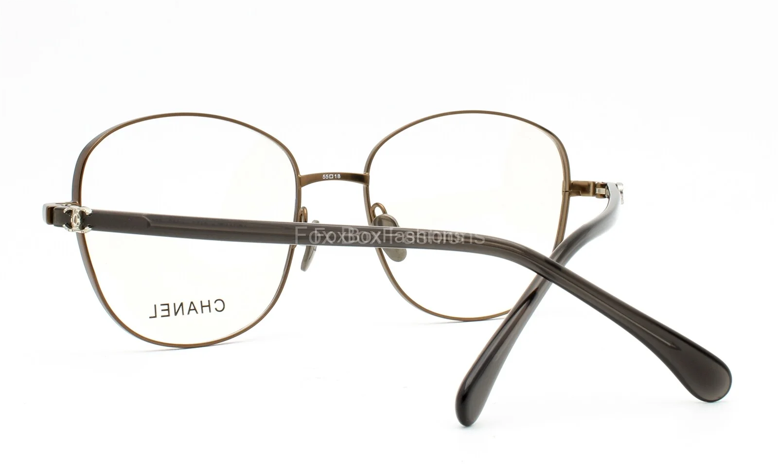 Chanel 2198 112 Pantos Eyeglasses Glasses Brown Silver CC Logo 55-18-140 (Large) 3