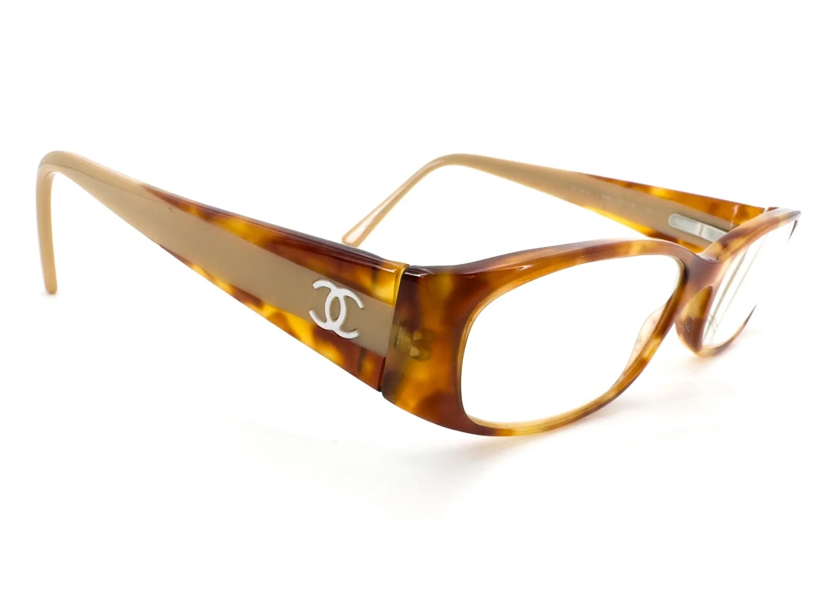 Chanel 3119-H Eyeglasses FRAMES 945 Tortoise Brown 52[]16-135 Beige Italy I544