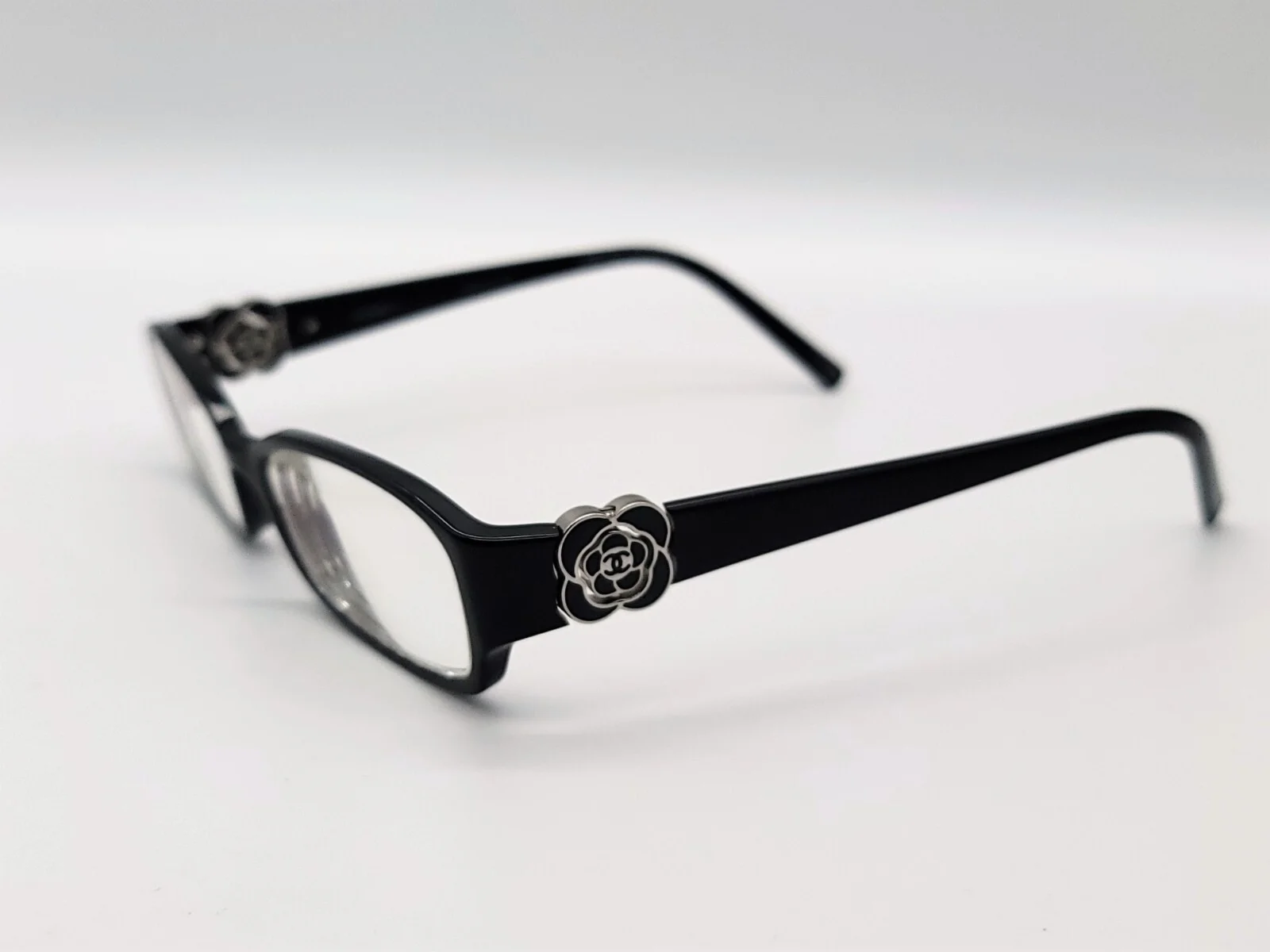 Chanel 3131 c.501 Black Camellia 53mm Eyeglasses Frames Italy RX-able