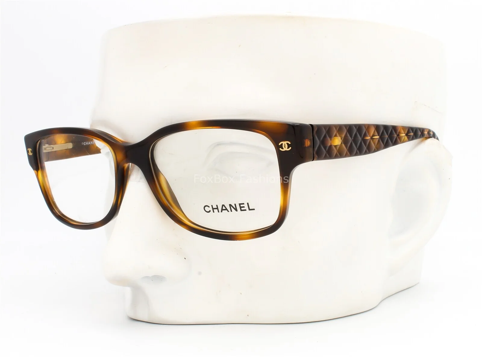 Chanel 3135 502 Eyeglasses Glasses Brown Havana w/ Gold CC Logo 52-16-135
