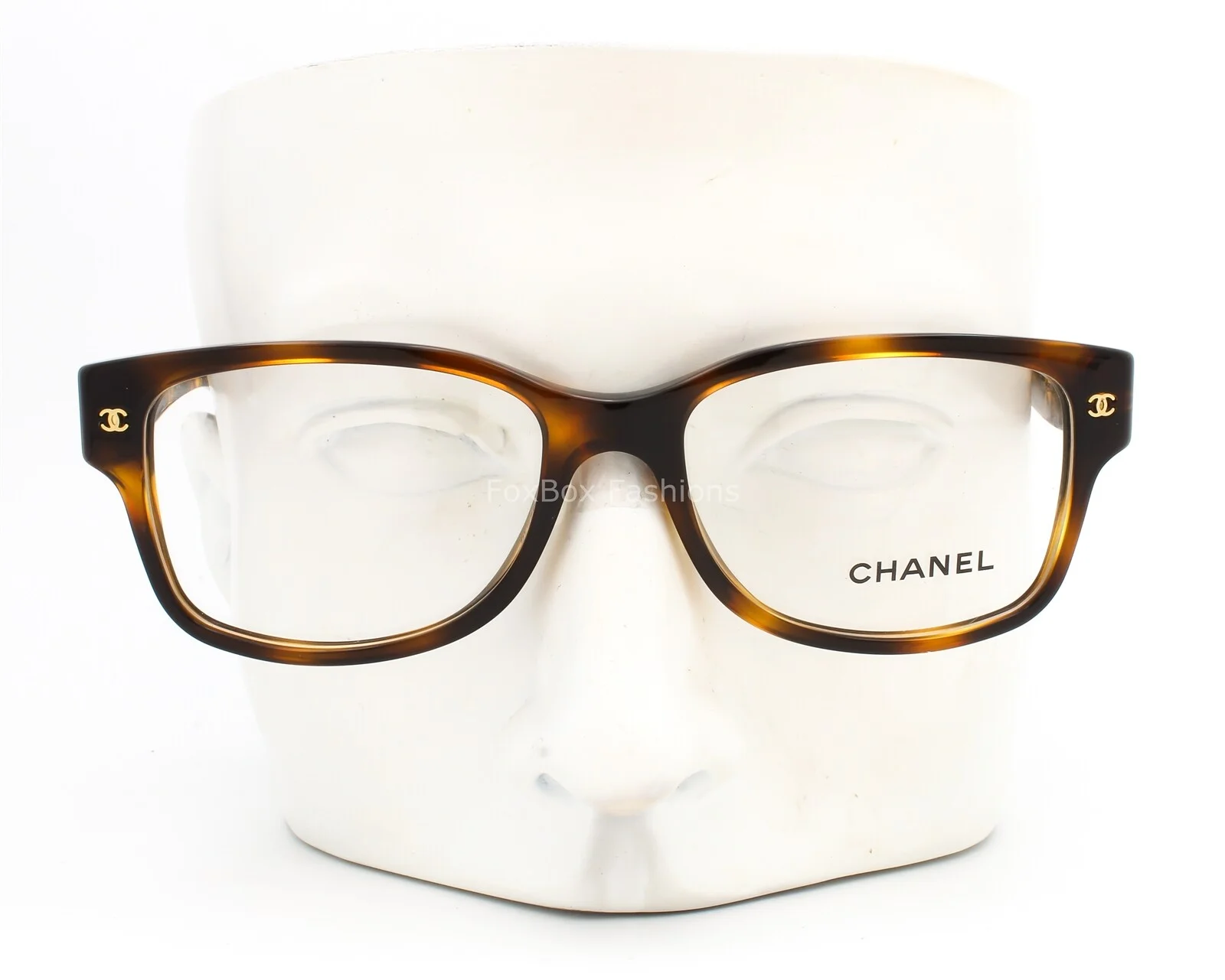 Chanel 3135 502 Eyeglasses Glasses Brown Havana w/ Gold CC Logo 52-16-135 3