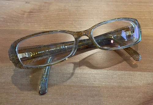 Chanel 3173 CC Logo Eyeglasses Brown Lace Pattern