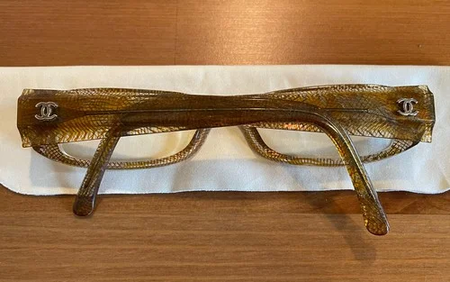 Chanel 3173 CC Logo Eyeglasses Brown Lace Pattern 2