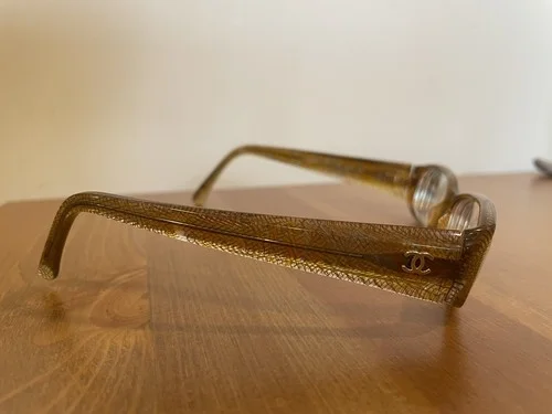 Chanel 3173 CC Logo Eyeglasses Brown Lace Pattern 3
