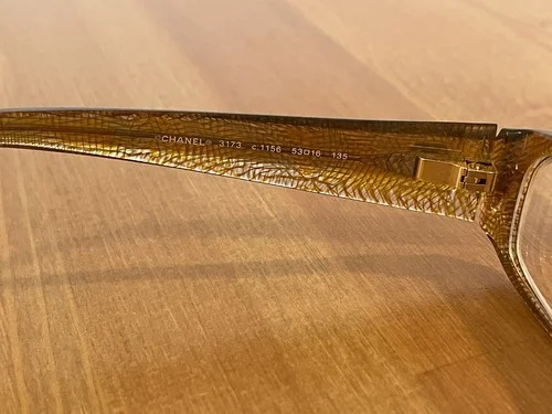 Chanel 3173 CC Logo Eyeglasses Brown Lace Pattern 4