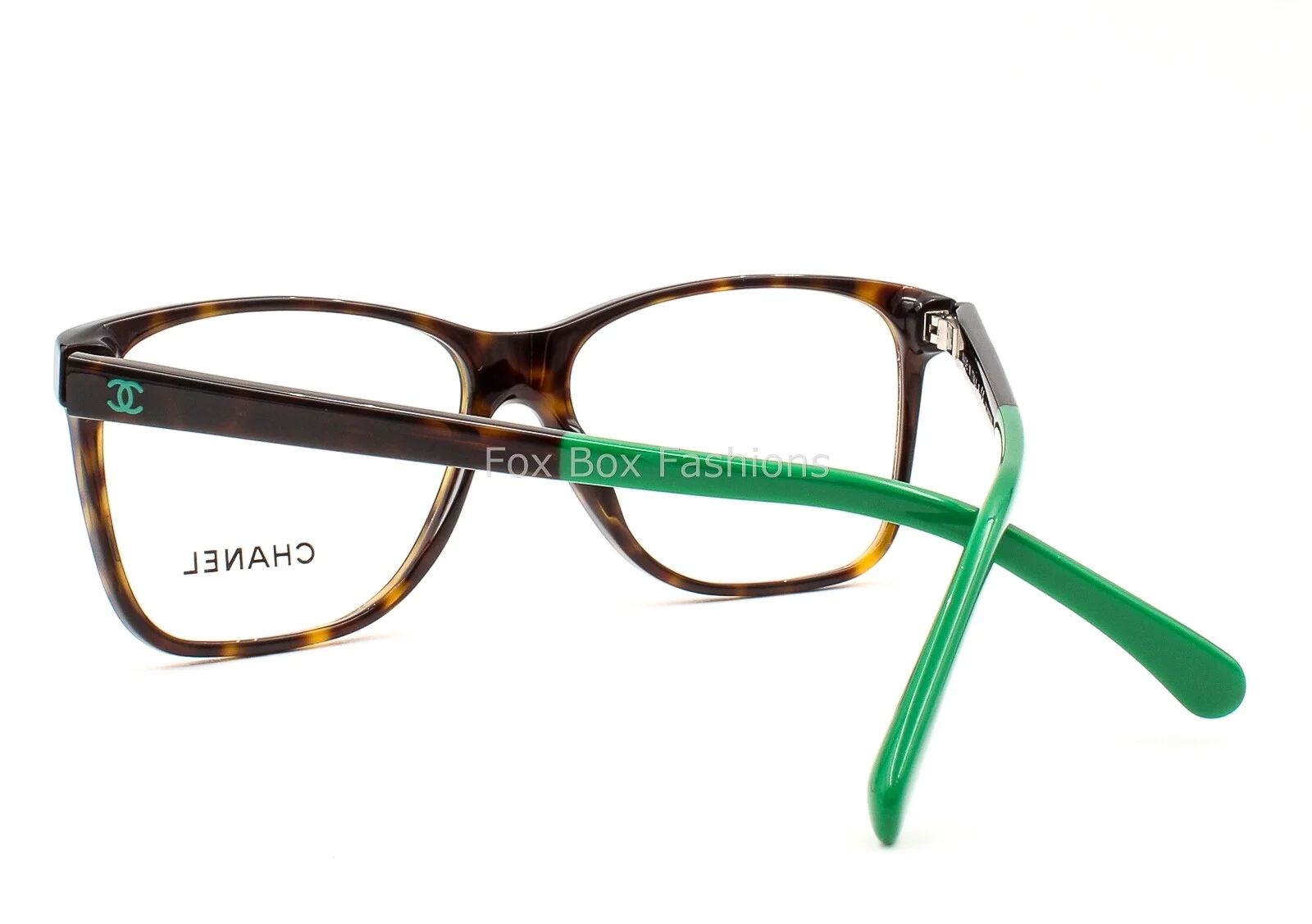 Chanel 3230 1337 Eyeglasses Glasses Polished Brown Tortoise & Green 52-14-140 3