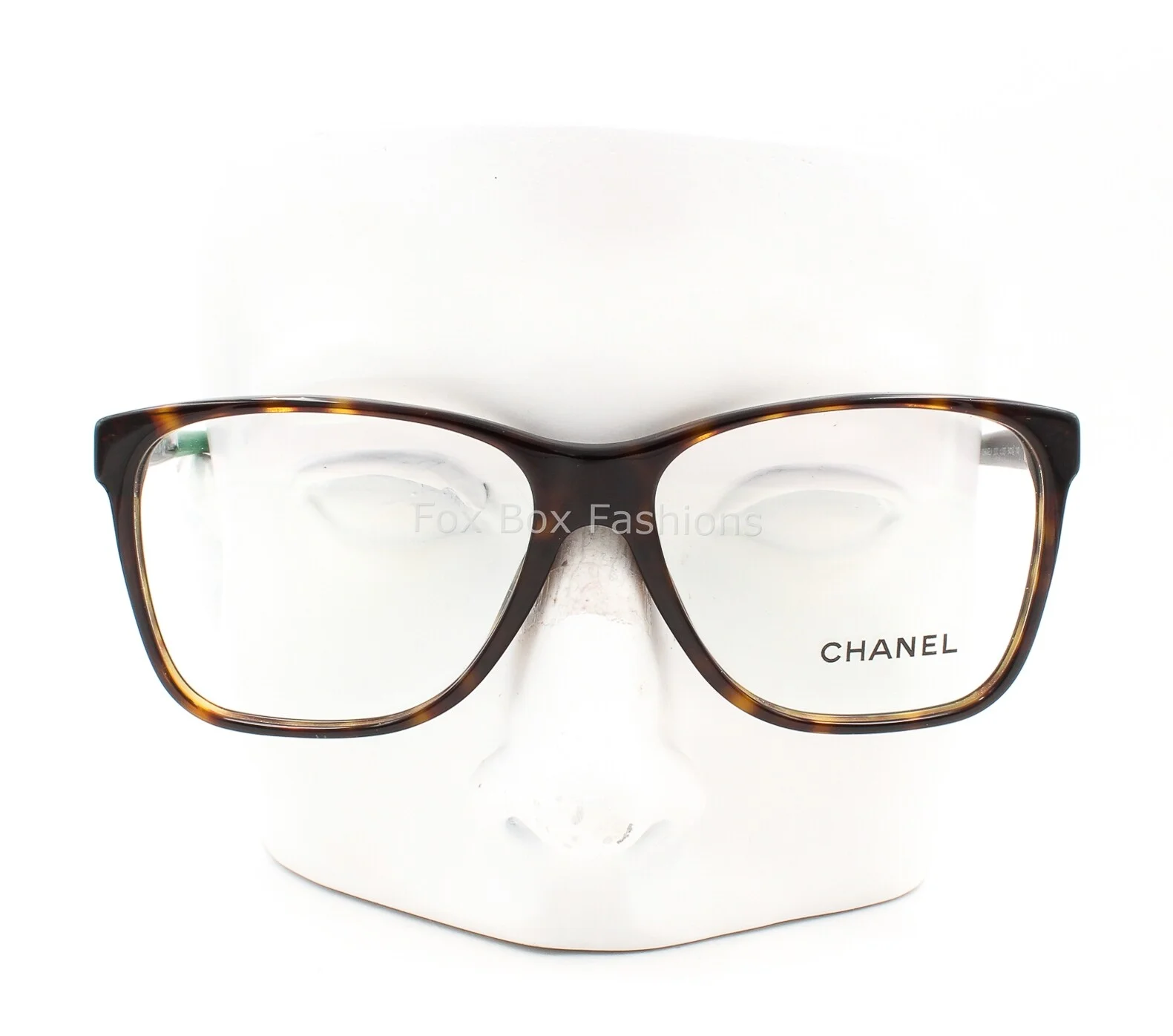 Chanel 3230 1337 Eyeglasses Glasses Polished Brown Tortoise & Green 52-14-140 4