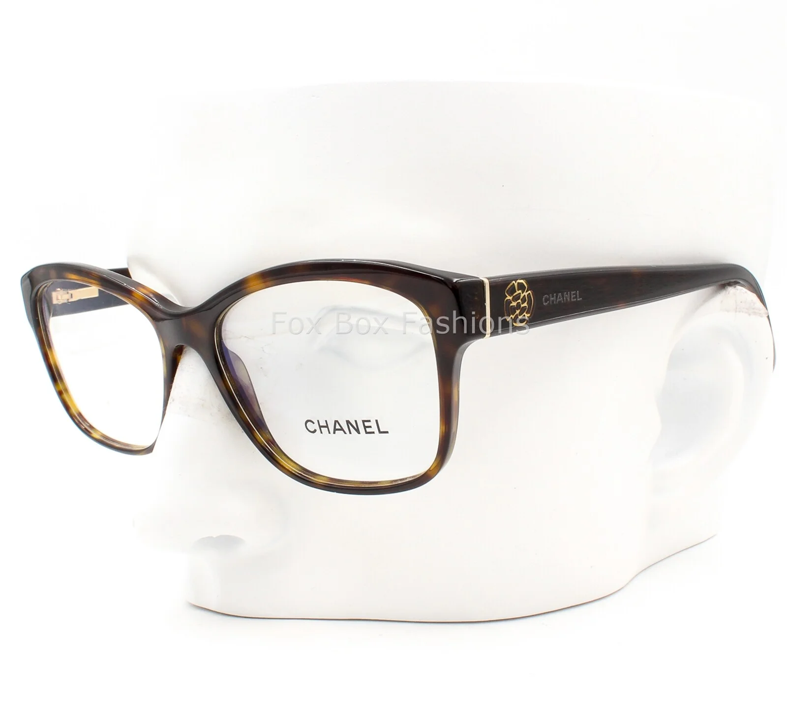 Chanel 3255 714 Eyeglasses Glasses Brown Tortoise Gold Camellia Flower 54-16-140