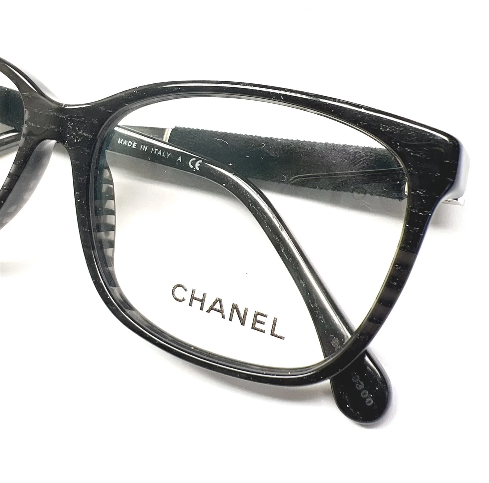 Chanel 3262 1443 Eyeglasses Glasses Shimmery Black w/ Velvet Temples 55mm 4