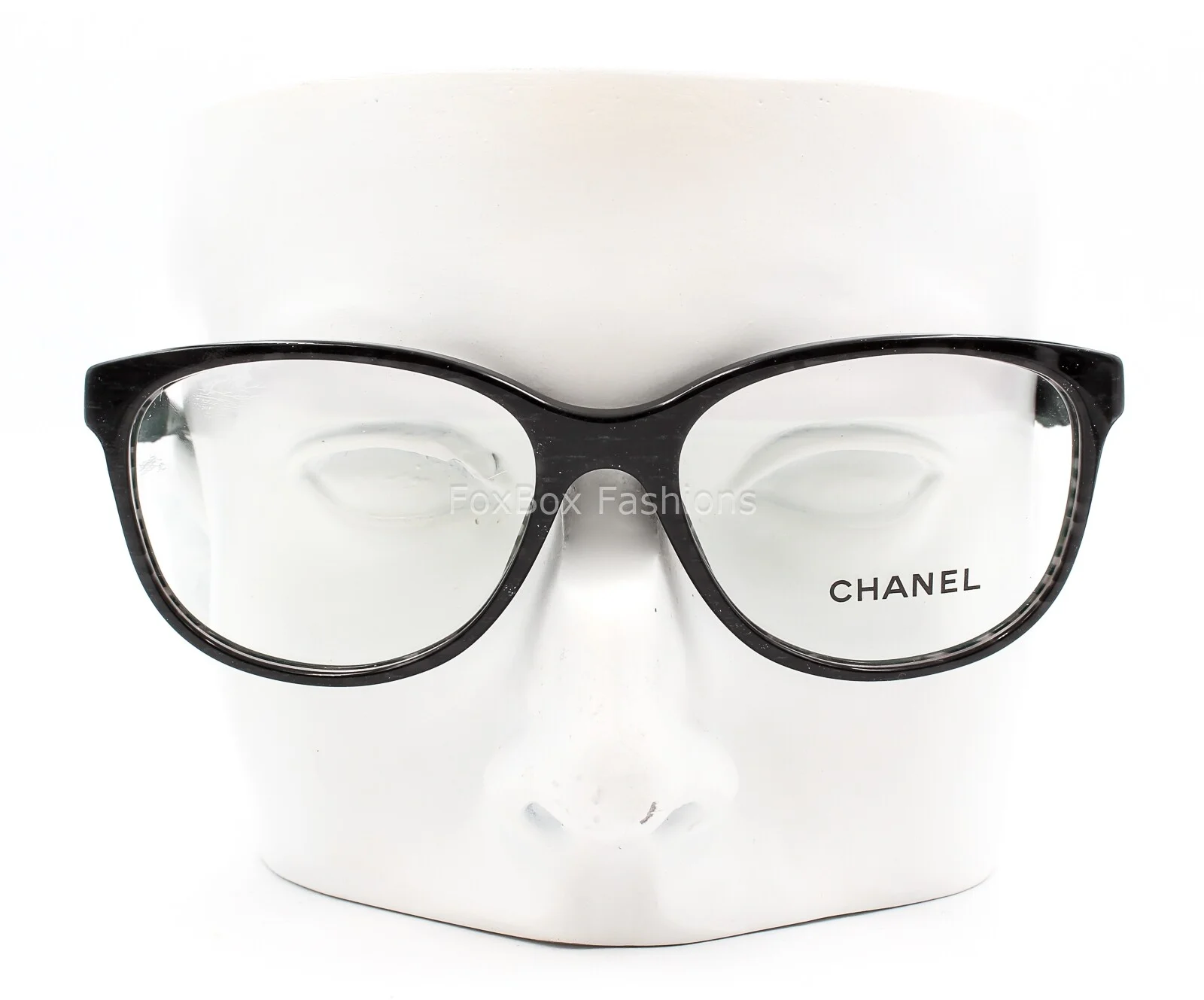 Chanel 3267 1443 Eyeglasses Glasses Shimmery Black Silver CC Logo 54-16-140 4
