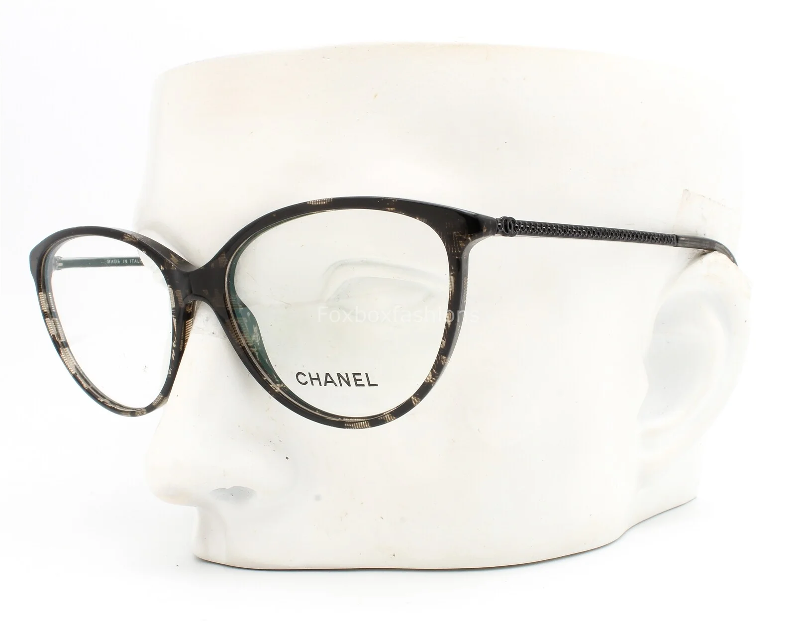 Chanel 3293B 1488 Eyeglasses Glasses Black Clear Lace w/ Crystals 55-16-140