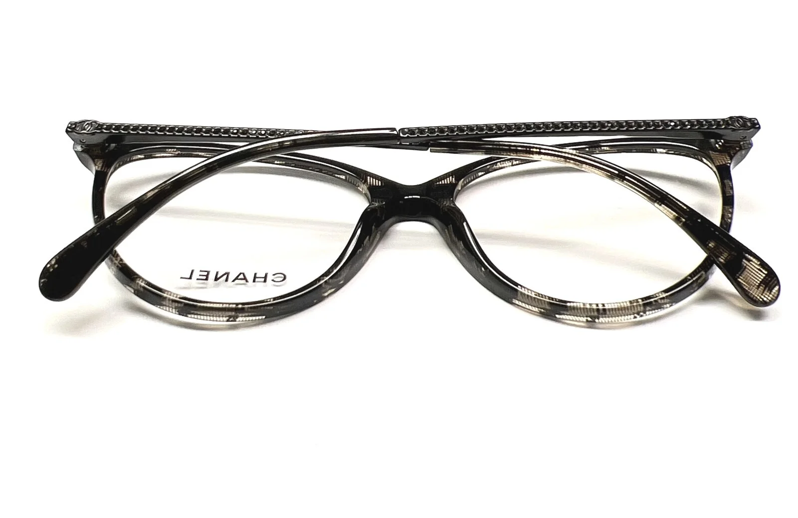 Chanel 3293B 1488 Eyeglasses Glasses Black Clear Lace w/ Crystals 55-16-140 3
