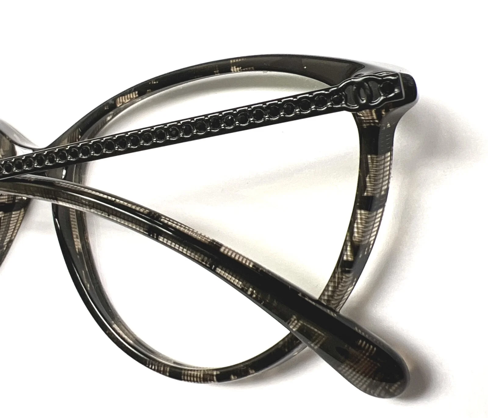 Chanel 3293B 1488 Eyeglasses Glasses Black Clear Lace w/ Crystals 55-16-140 4