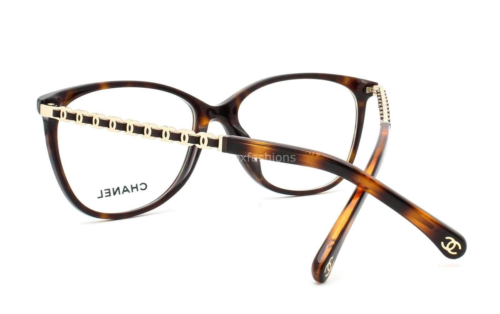 Chanel 3408QA 714 Eyeglasses Glasses Brown Tortoise Gold CC 54mm Alternative Fit 2
