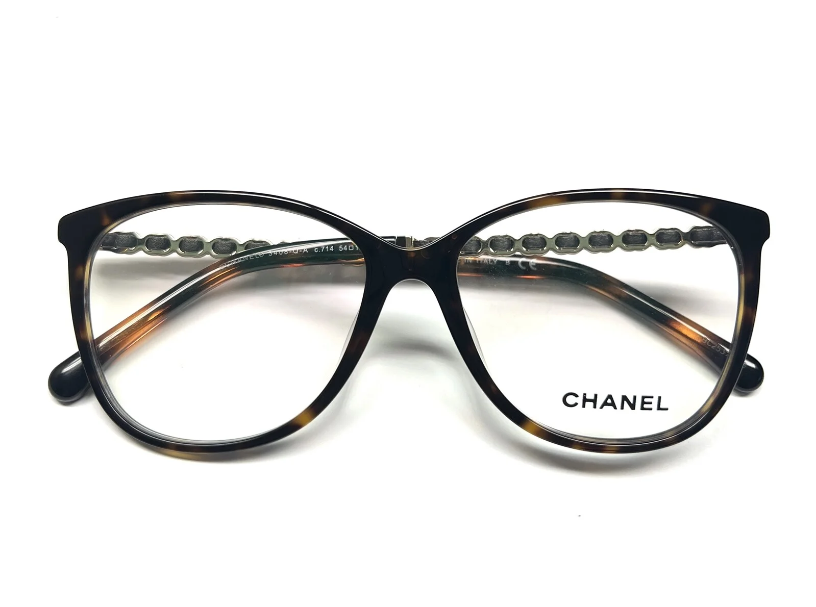 Chanel 3408QA 714 Eyeglasses Glasses Brown Tortoise Gold CC 54mm Alternative Fit 4