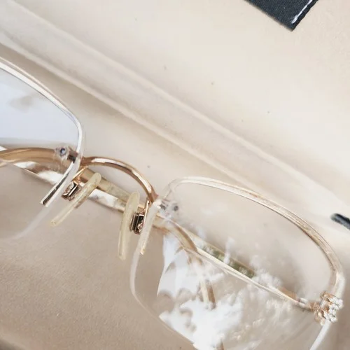 CHANEL 4093-B Gold Eyeglass Framed CC Logo Rhinestone 3
